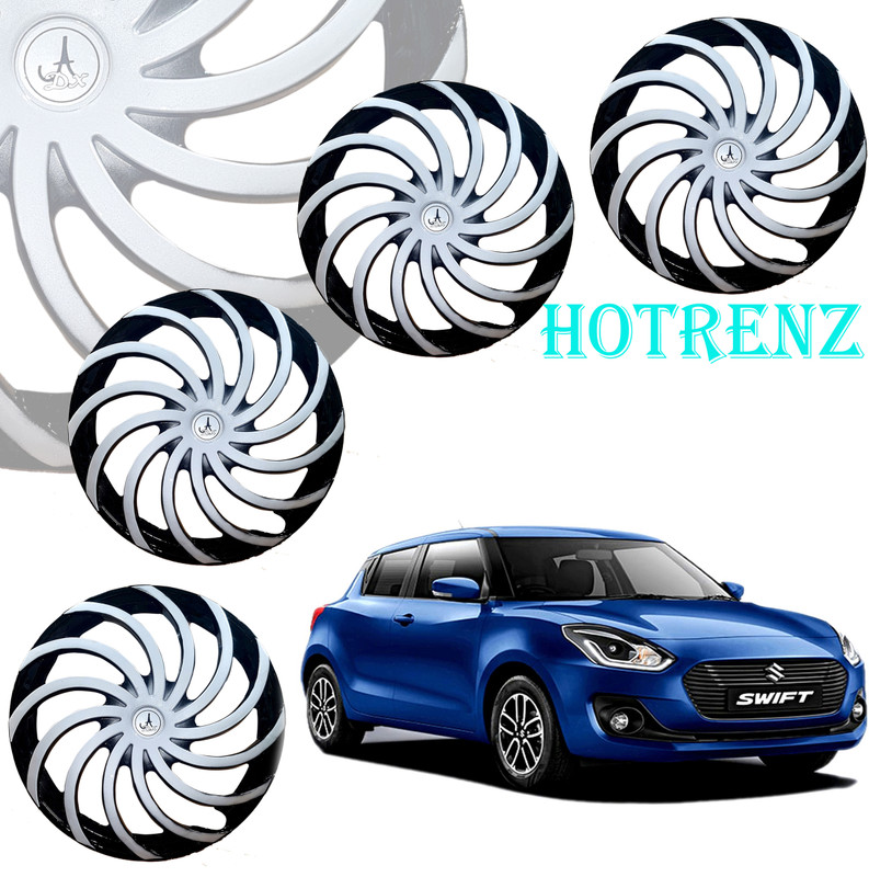 HOTRENZ CAR WHEEL CAP/ WHEEL COVER SNAKE DEGINE "SILVER_BLACK_COLOR" 14 INCH Wheel Cover For Maruti Swift, Indigo, Ritz, Xcent, Brio, Vista, Grand i10, Swift Dzire, Celerio, Micra, KUV 100, Amaze, Figo(14.0 inch)