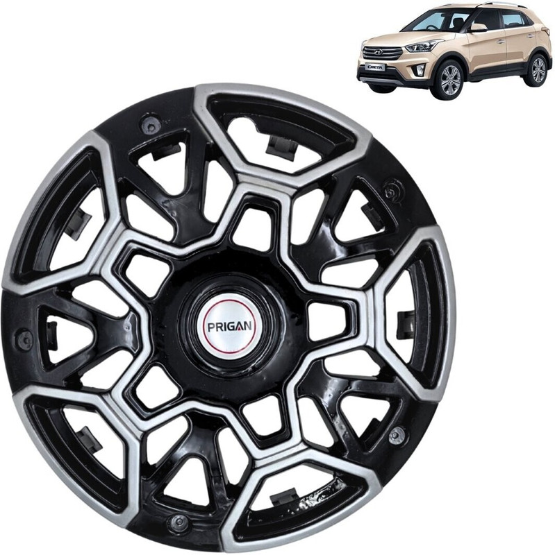 PRIGAN Creta Gravity Silver Black 16 INCH Wheel Cover For HYUNDAI Creta(16.0 inch)