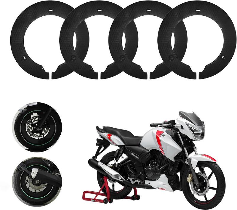 Sunriders Bike Wheel Cover 17 Inch For Tvs Apache Rtr 160 Black Half Pack of 4 Pc Wheel Cover For NA NA(17.0 inch)