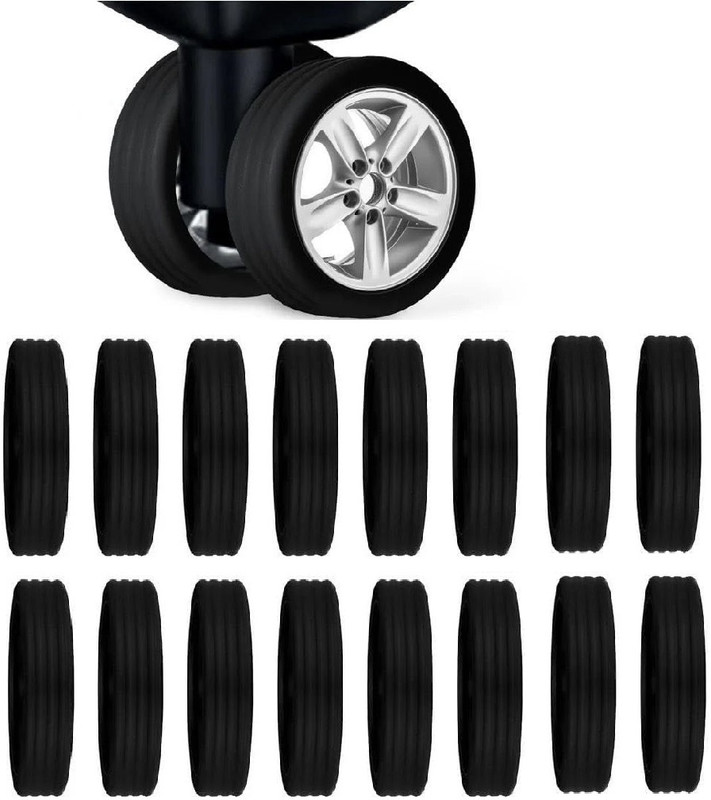 TRUJVE 16pcs Silicone Travel Luggage Wheel Cover Anti Scratch or Office Chair Caster Wheel Cover For NA NA(1.6 inch)