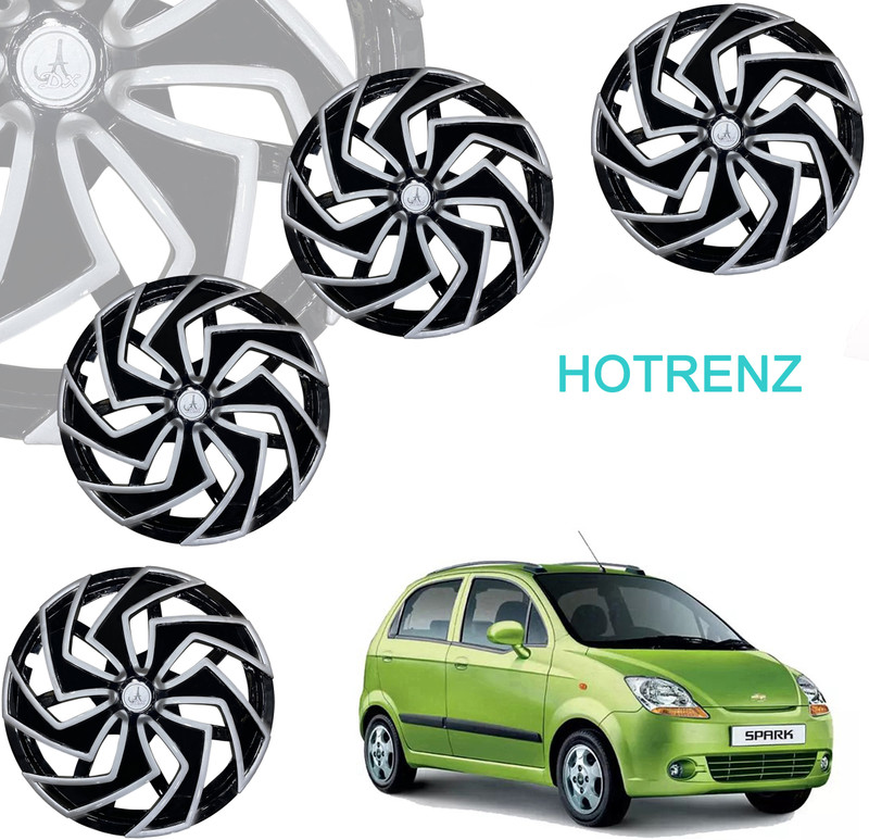 HOTRENZ CAR WHEEL CAP/ WHEEL COVER WIBE DEGINE "SILVER_BLACK_COLOUR" 13 INCH Wheel Cover For Chevrolet Spark, Zen Estilo, A-Star, i10, Alto K10, Accent, Eeco, Esteem, Wagon R LXI, Indica(13.0 inch)