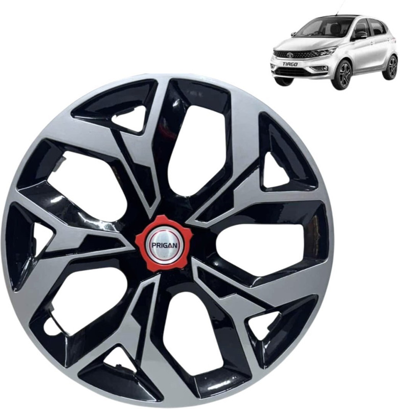 PRIGAN Tiago Vox Silver Black 14 INCH Wheel Cover For Tata Tiago(14.0 inch)