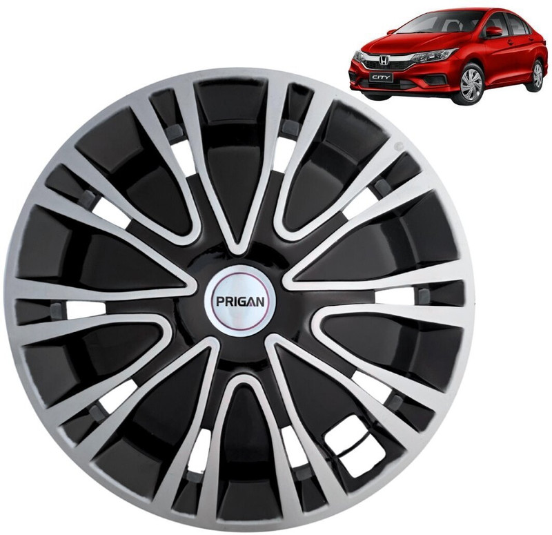 PRIGAN City Drive Silver Black 15 INCH Wheel Cover For Honda City(15.0 inch)