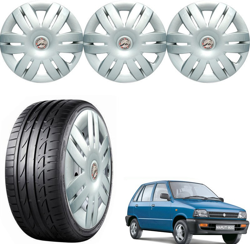 WolkomHome Wheel cap, Hub Cap 12 Inch AL800 OE Design ,Nylon Zip Tie , 4 pc Metal Ring A3 Wheel Cover For Maruti 800(12.0 inch)