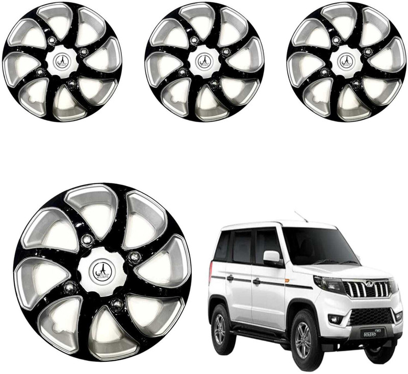 KYZO CAR WHEEL CAP/ WHEEL COVER LATEST BOLERO "SILVER_BLACK" 15 INCHI Wheel Cover For Mahindra Bolero, Scorpio, TUV-300(15.0 inch)