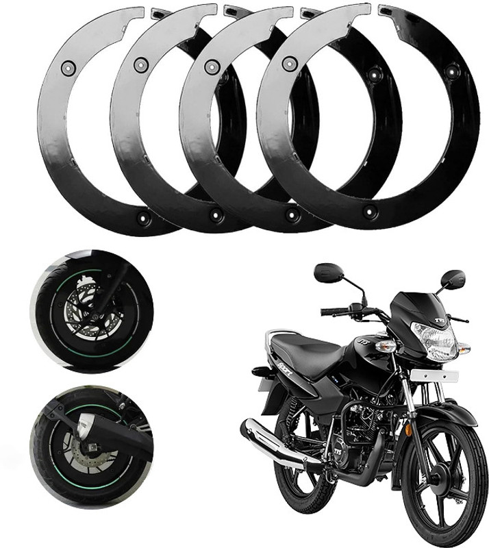 Sunriders Bike Wheel Cover 17 Inch For Tvs Star Sport Black Setof 4 Pc Wheel Cover For NA NA(17.0 inch)