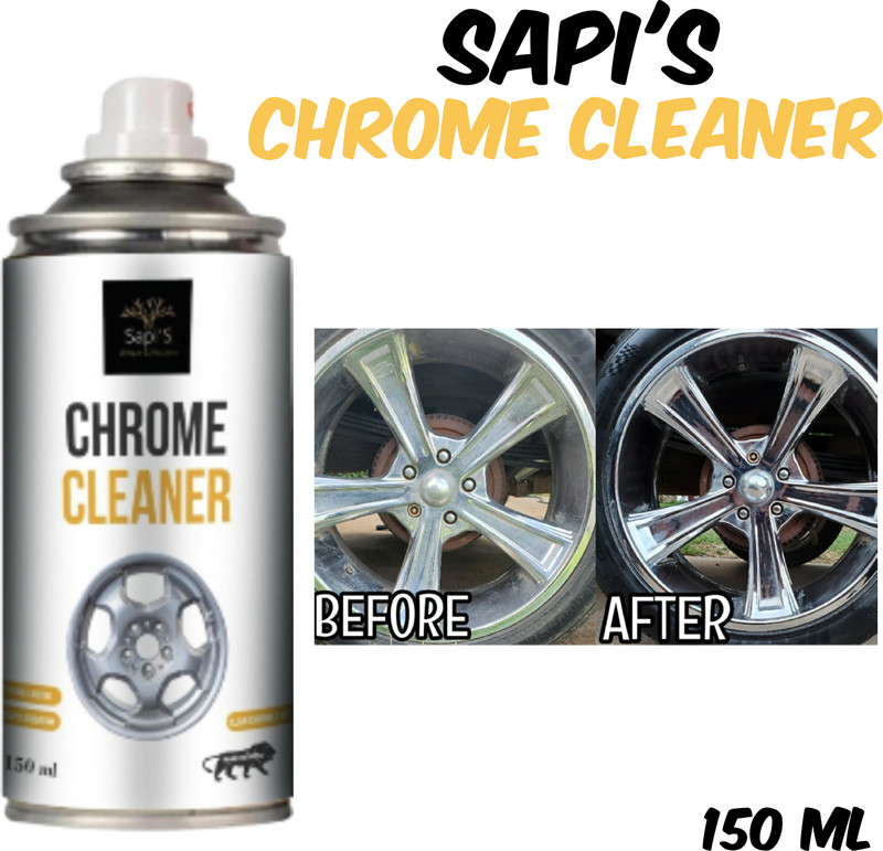 SAPI'S Chrome Cleaner Spray150ml With microfiber cloth 150 ml Wheel Tire Cleaner(Pack of 1)