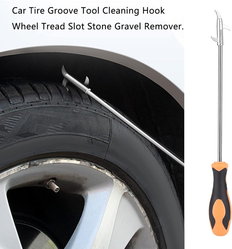 omkarzone 2 in 1 Car Tire Stone Cleaning Hook, Auto Remover Tire Groove Stones 2 L Wheel Tire Cleaner(Pack of 1)