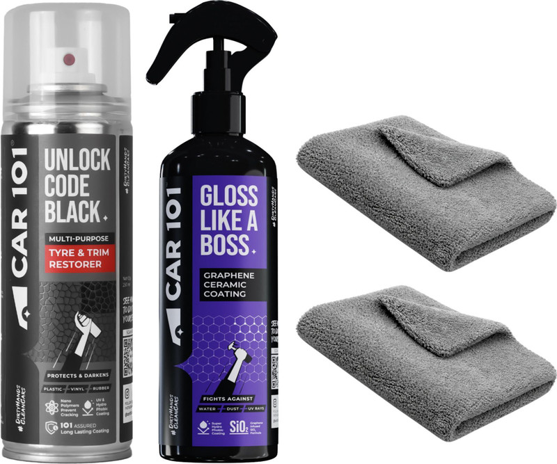 Car 101 Shine & Shield Combo |Graphene Coating & Tyre & Trim Restorer, Ceramic Coating 550 ml Wheel Tire Cleaner(Pack of 1)