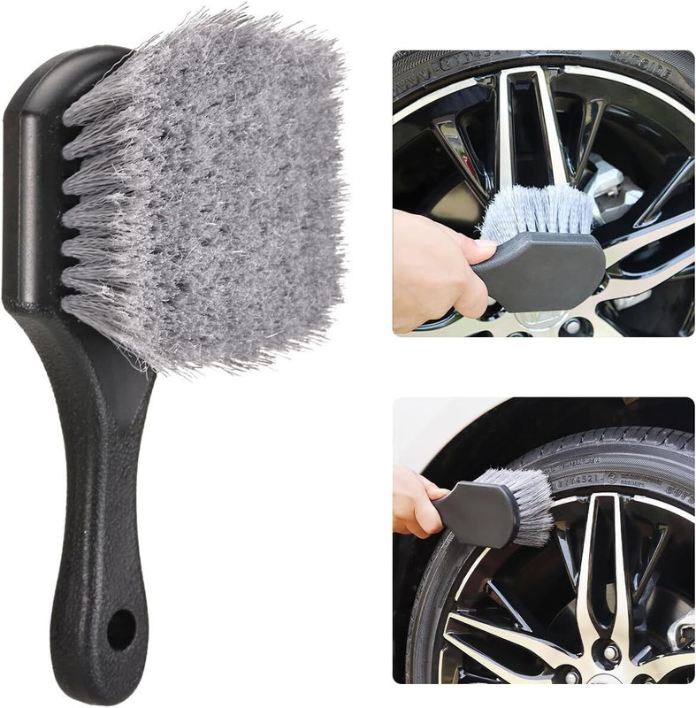 Decozare Car Rim and Wheel Cleaning Brush for Deep Dirt Removal and Detailing 10 ml Wheel Tire Cleaner(Pack of 1)
