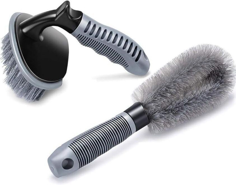 Decozare Car Tyre and Alloy Wheel Cleaning Brush Combo for Wheels and Rims 10 ml Wheel Tire Cleaner(Pack of 2)