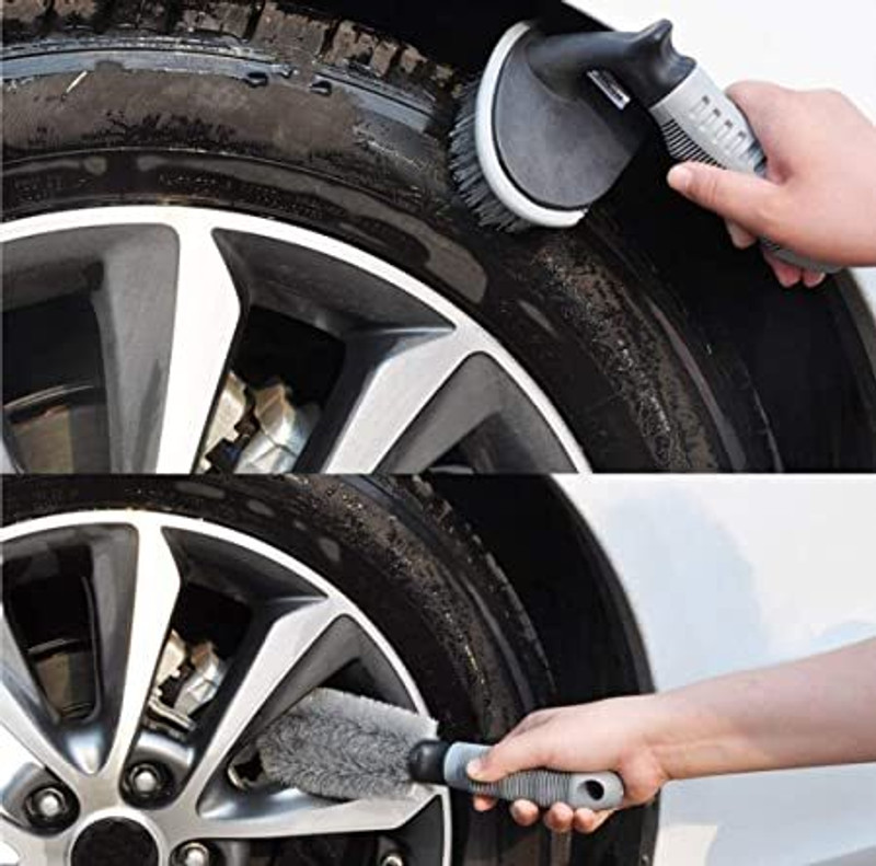 JMD GLOBAL SALES 2 Pcs Steel and Alloy Wheel Cleaning Brush 300 g Wheel Tire Cleaner(Pack of 2)