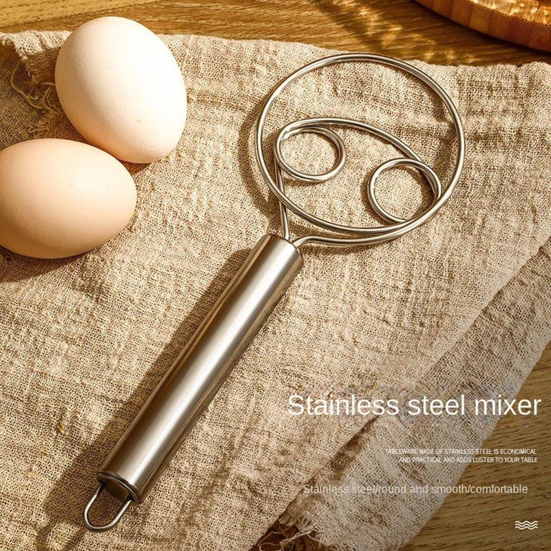 NIRAVI STAINLESS STEEL FRENCH DOUGH WHISK Stainless Steel Flat Whisk