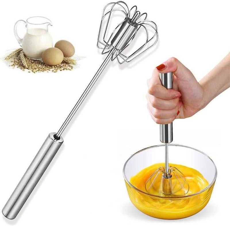 ALWAFLI Hand Mixer Whisker Stainless Steel Manual Blender for Blending,Whisking,Beating Stainless Steel Spiral Whisk