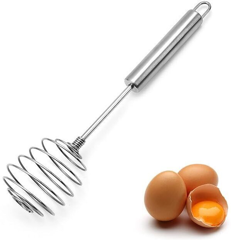 GELAI ENTERPRISE Stainless Steel Spring Egg Beater Whisks Hand Push Egg Whisk Stainless Steel Spiral Whisk