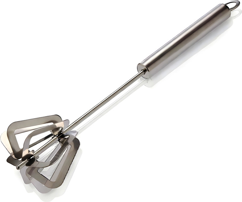 EIGHT OWL Heavy Duty Manual Stainless Steel Push Whisk|Semi Automatic Egg Beater Stainless Steel Cage Whisk