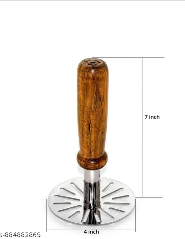 Aky global Pav bhaji mesher Wood, Steel Flat Whisk