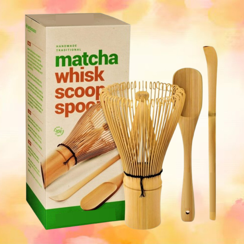 Jrvent Authentic Matcha Tool Collection Bamboo Coil Whisk