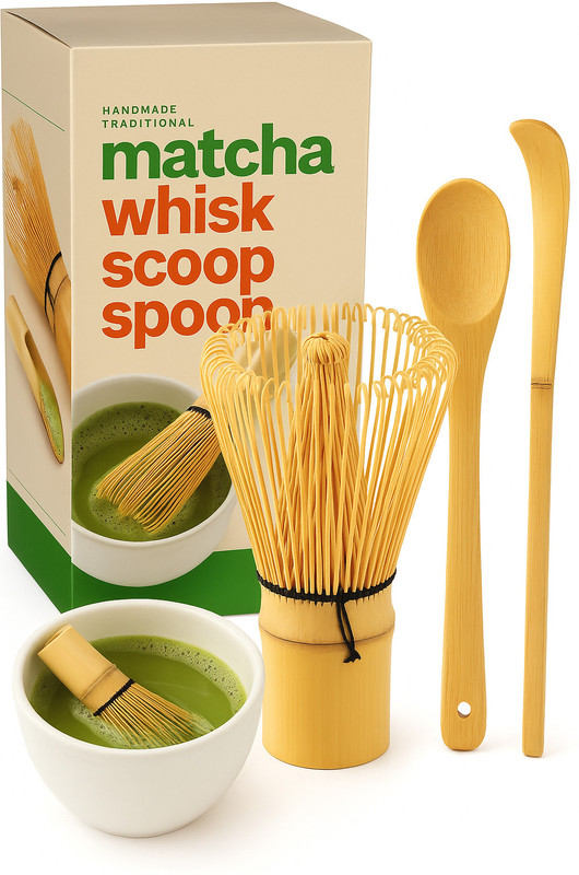 FORGEOG Matcha Whisk Set – Japanese Matcha Tea Set with Bamboo Whisk for Matcha Wood French Whisk