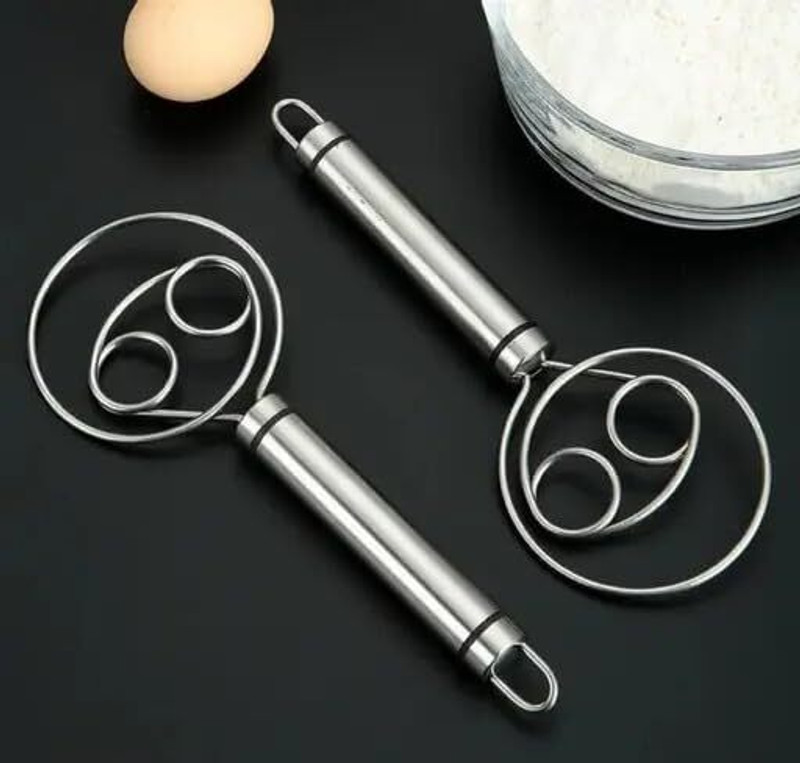 ActrovaX Mixing Stick Danish Whisk Dough Scraper Stainless Steel Coil Whisk(Pack of 2)
