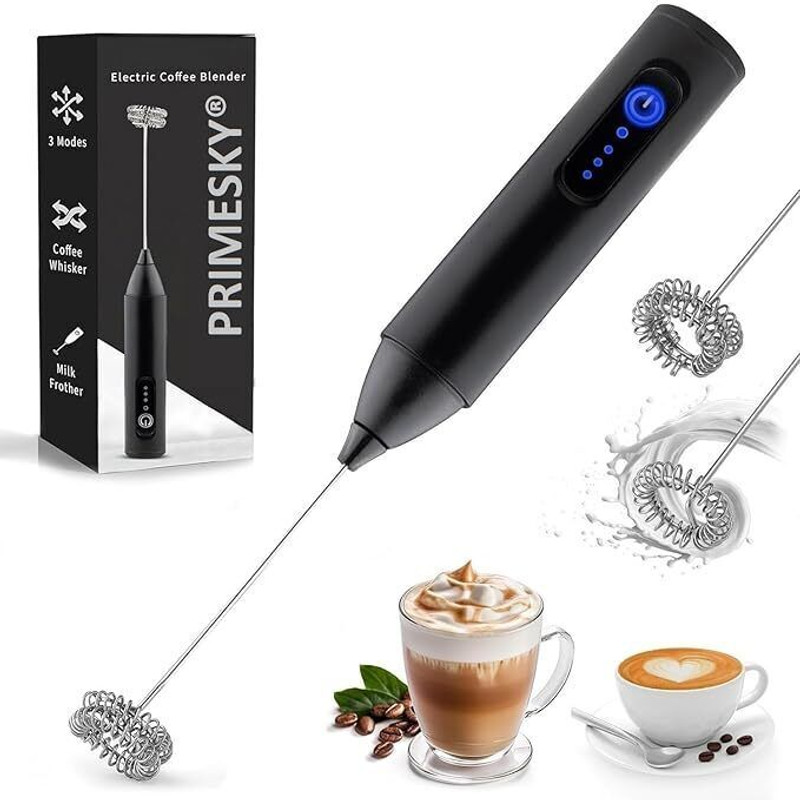 Lumiro Electric Milk Frother Steel Spiral Whisk