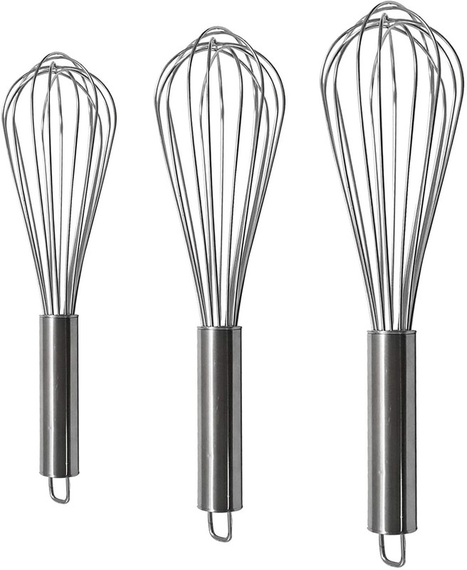 CookoFriends Whisker Stainless Steel for Blending, Whisking, Beating and Stirring, Egg Beater Stainless Steel Balloon Whisk