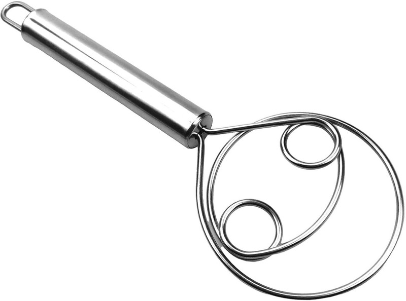 CRYZONE Atta Whisker, Flour Blender, Dough Whisk, Egg Beater, Cake Cream Mixer Stainless Steel Flat Whisk