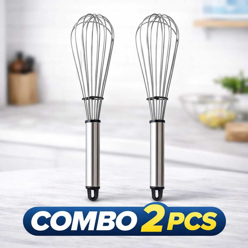CosTex Set of 2 Whisk Steel Balloon Whisk(Pack of 2)