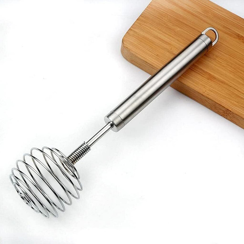 Jiyancreation Steel Wire Coil Spiral Whisk Milk and Egg Beater Steel Spiral Whisk