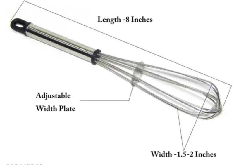 Aric Hand Blender Mixer Froth Whisker Latte Maker for Milk Coffee Egg Beater Juice (Pack of 1) Steel Balloon Whisk
