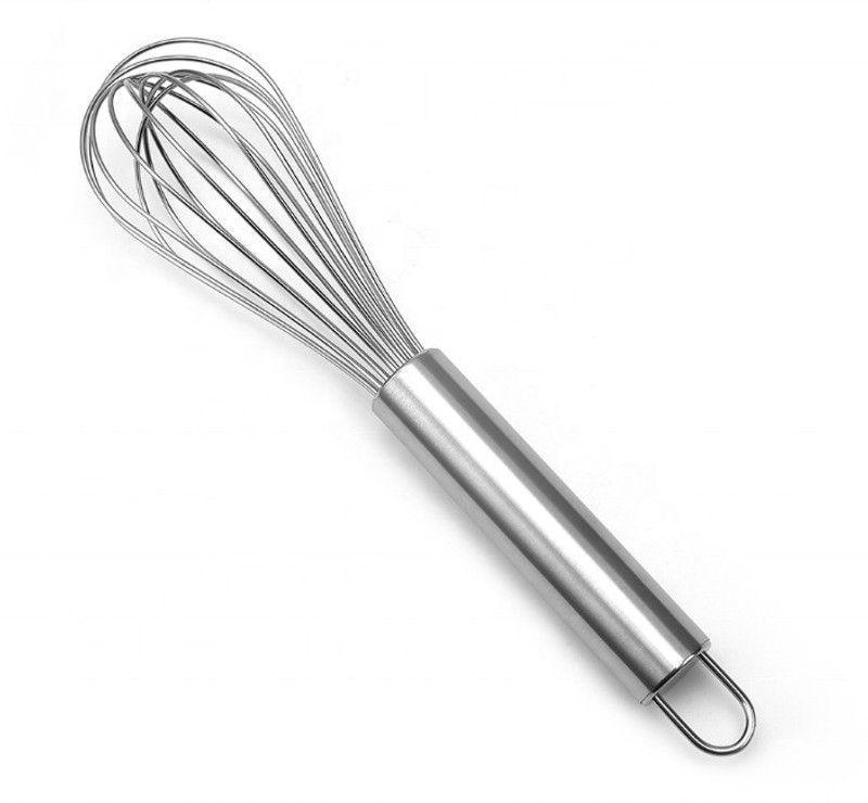 MobFest 10 Inch Food Grade Stainless Steel Egg Beater, Kitchen Manual Stainless Steel Flat Whisk