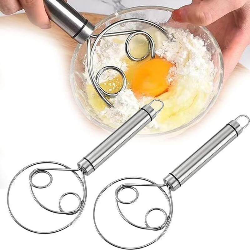 ActrovaX Multipurpose Dough Whisk, Dutch Whisk Stainless Steel Coil Whisk(Pack of 2)