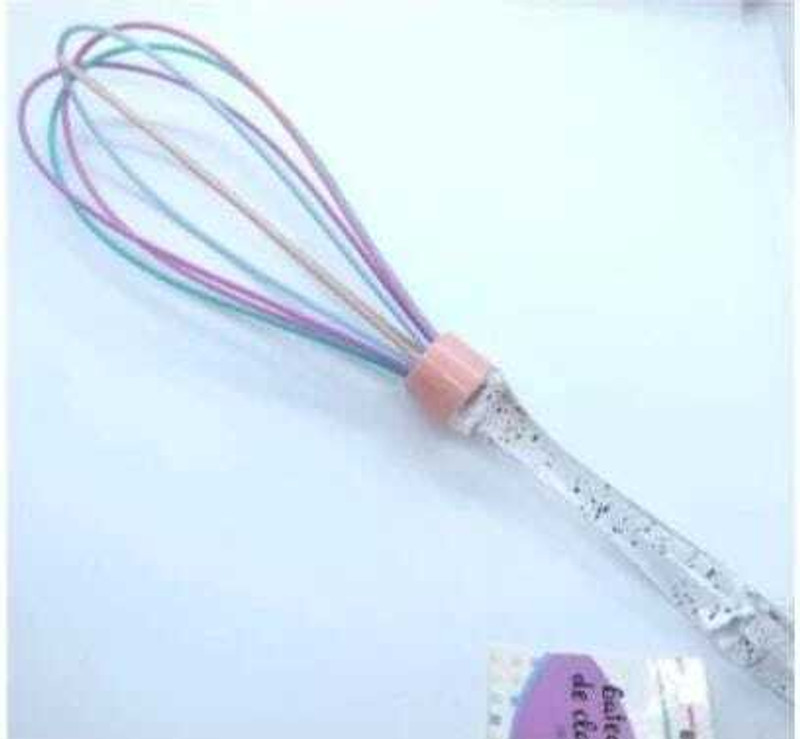 Naama Rainbow Whisk with Non-Slip Handle for Mixing, Beating, Stirring & Blending Plastic, Silicone Balloon Whisk