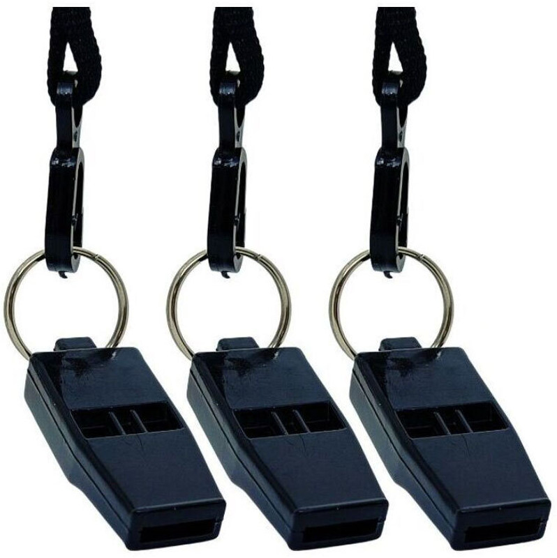 RightCare Windy 636 Sports and Training Pea Less Whistles- Used by Professionals Pealess Whistle(Black, Pack of 3)