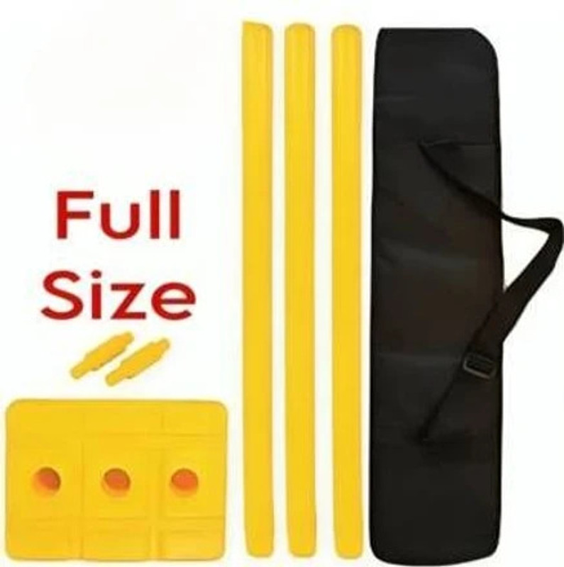 fizo PVC / Plastic Hard fiber Yellow Cricket Stumps Free Cover(Yellow)