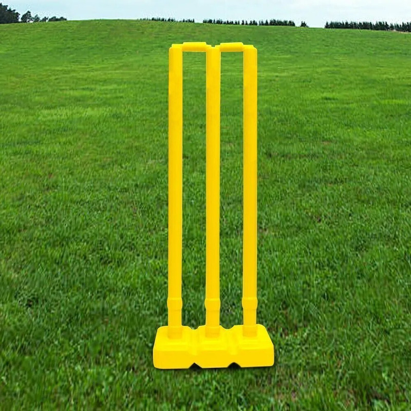 MINESFIT Sports Good Quality Plastic Stumps - 3 Wickets + 2 Bails,Cricket WicketPremium(Multicolor)