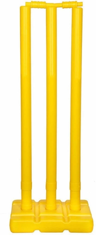 Rweiler sports Premium plastic stumps with base & bails(Yellow)