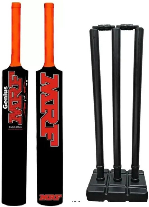 KP FITZONE fitness combo of new stump set full size with PVC plastic cricket bat full size(Black)