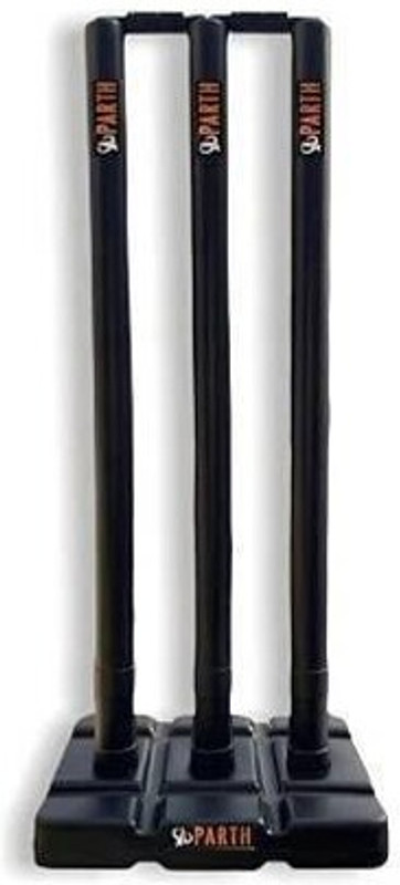 fizo Top Premium Quality Plastic/PVC Cricket Stump With Bails & Base(Black)