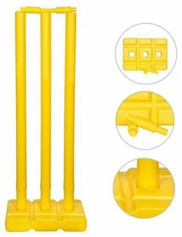 GKT SPORTS 3 PVC Yellow wicket set(Yellow)