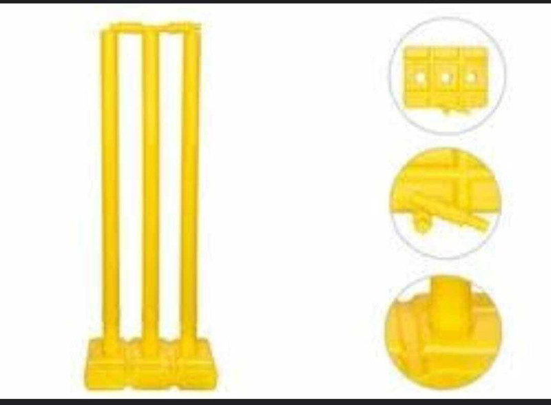 shivent erprisessports Hard Plastic Cricket Stumps Set for Kids f(Yellow)(Yellow)