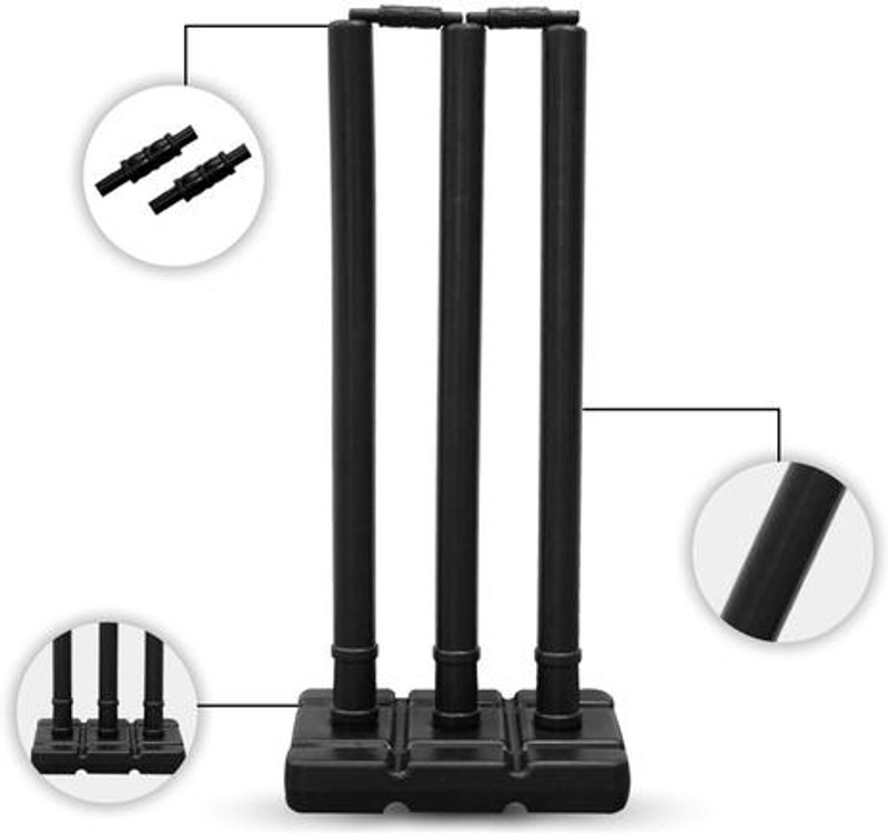 SportskartX MatchReady Plastic Wickets Set of 3(Black)