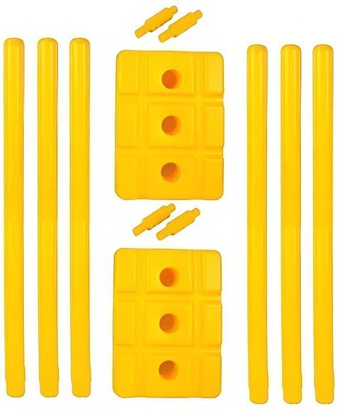 Rweiler premium quality plastic wicket set pack of 2(Yellow)