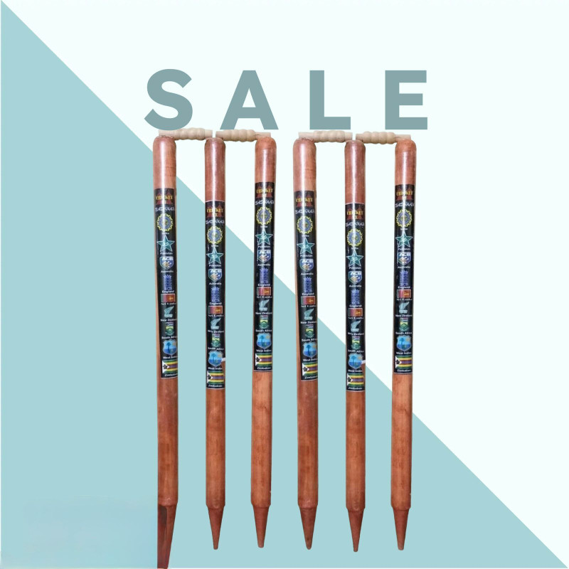 AMN SPORTS CRICKET WICKET SET OF 6 WITH 4 BAILS(Brown)