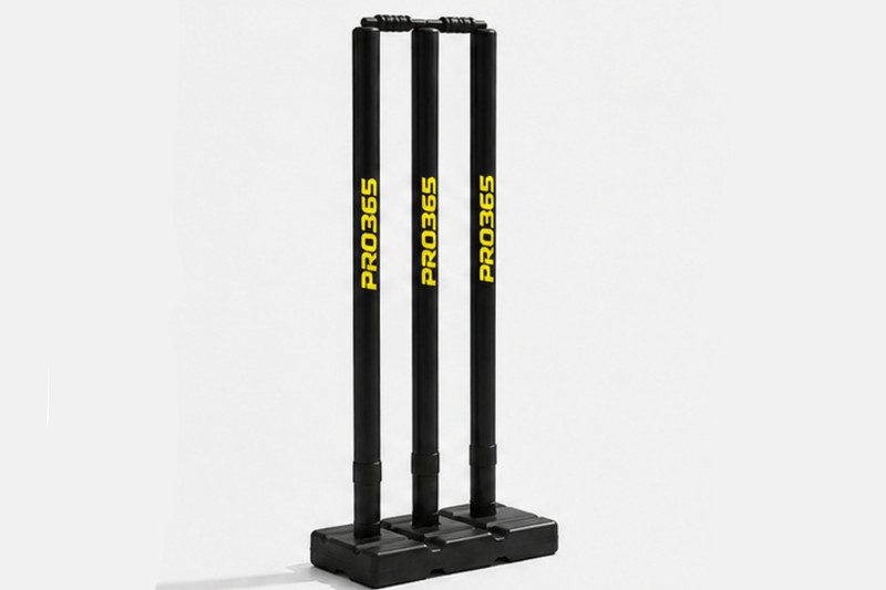PRO365 Cricket Stumps with Stand – Full Size Plastic Wicket Set for Tennis Ball(Black)