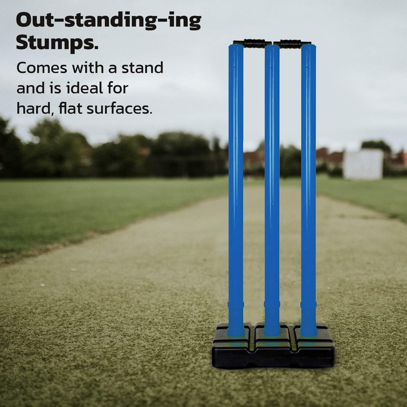 SWAURSAHA Plastic Cricket Stumps / Wickets Set for Ground, Turf, Tournaments(Blue)