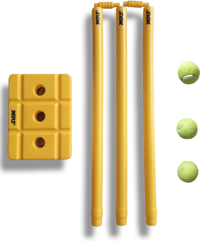 RMP PVC Cricket Wickets-Full Size,Heavy Duty,Unbreakable,Durable, with Balls Buy Now(Yellow)