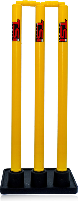 TSI SPORTS Flaxi Rubber Base Plastic Stumps Sets(Yellow)