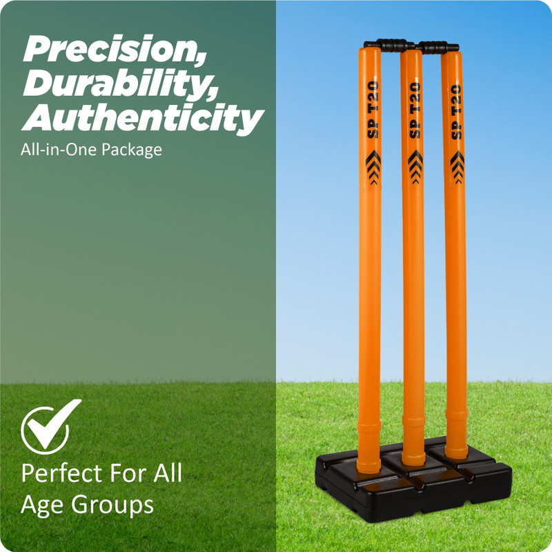 SP T20 GREEN/BLACK STUMP SET FULL SIZE 32 INCH(Green, Black)