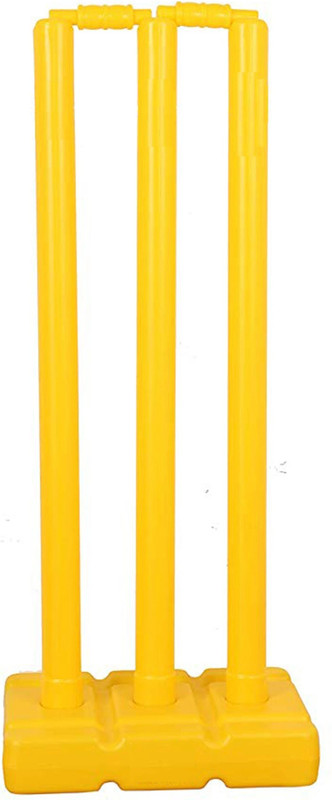ActiveU Premium Plastic Stump Set # 3 Wicket Set, 1 Stand, 2 Bails(Yellow)